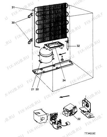 Взрыв-схема холодильника Acec RCOC2410 - Схема узла Cooling system 017